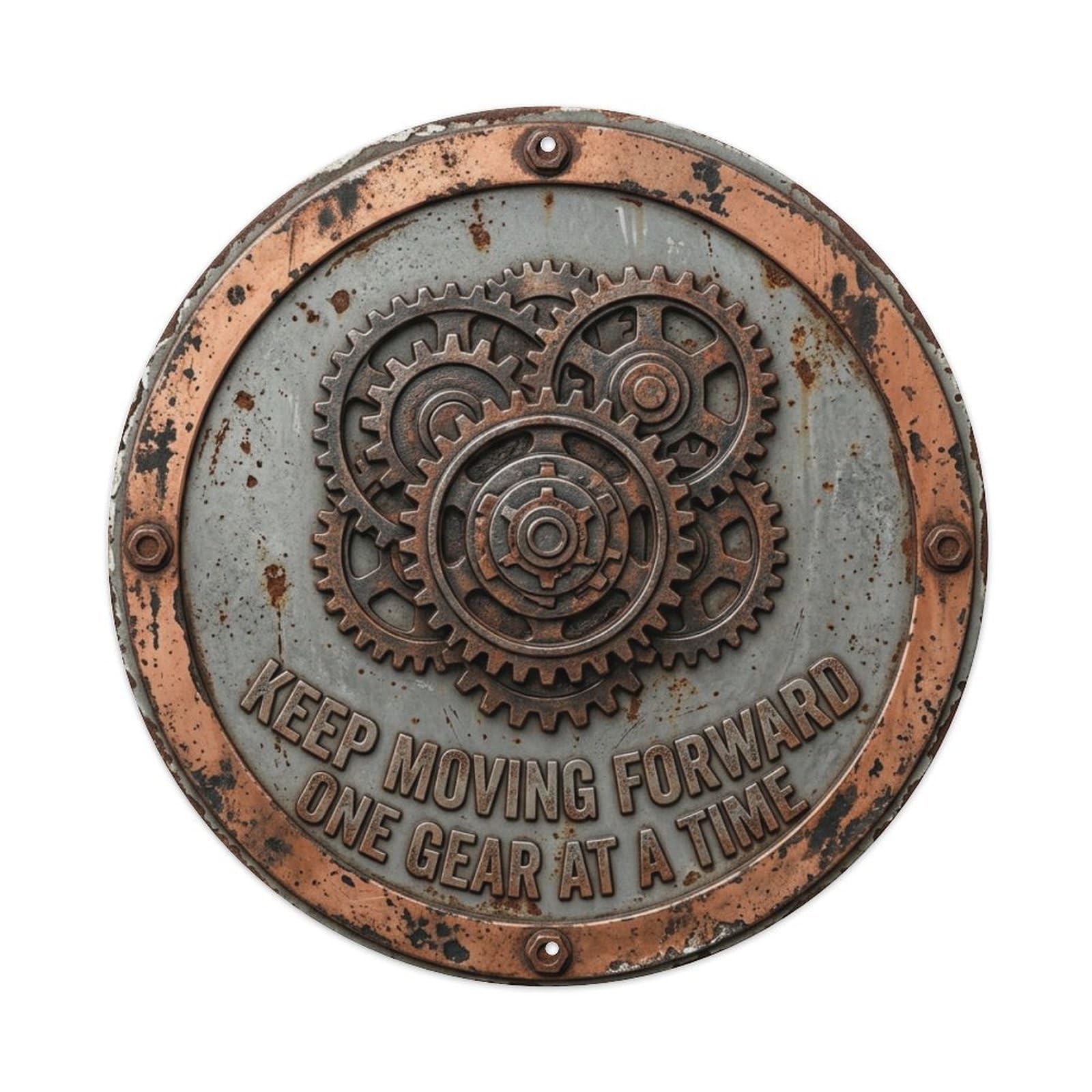 Gear Mechanism Workshop Garage Vintage Metal Tin Sign Plaque Wall Decor for Cafe, Club Bar, Office, Garden Metal Poster 8x8Inch