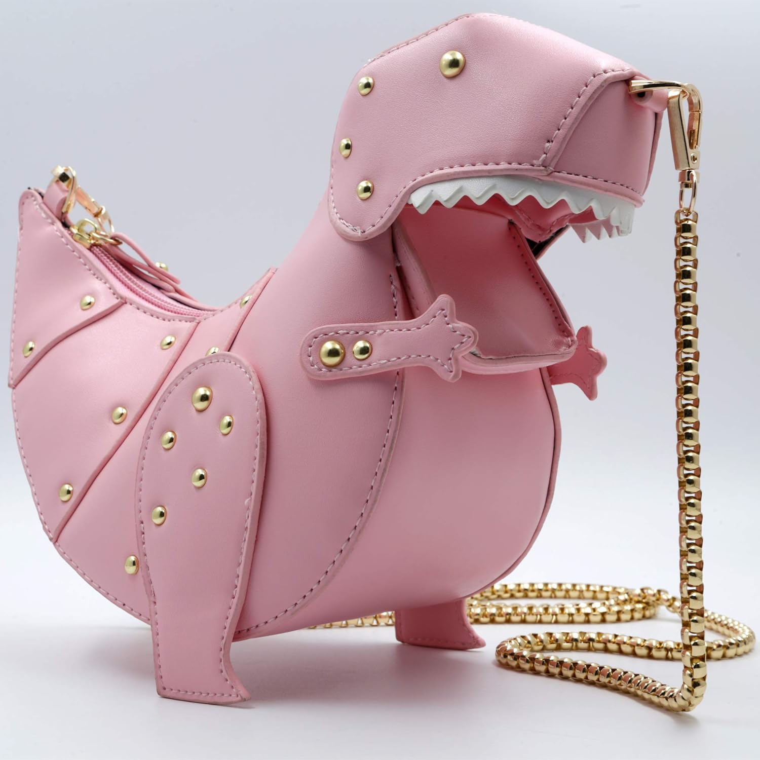 QiMing Dinosaur Shoulder Purses,PU Stegosaurus CrossBody Bag for Girl Women