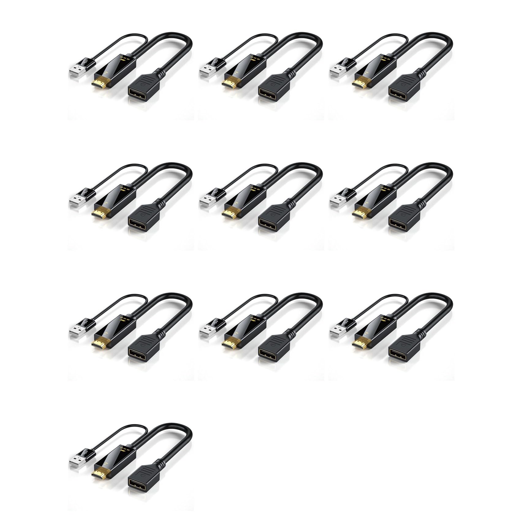 10X Kompatybilny z Kabel Konwertera z Męskiego na Displayport Żeński 4K@60Hz Kabel z Adapterem Zgodny z na Konwerter DP