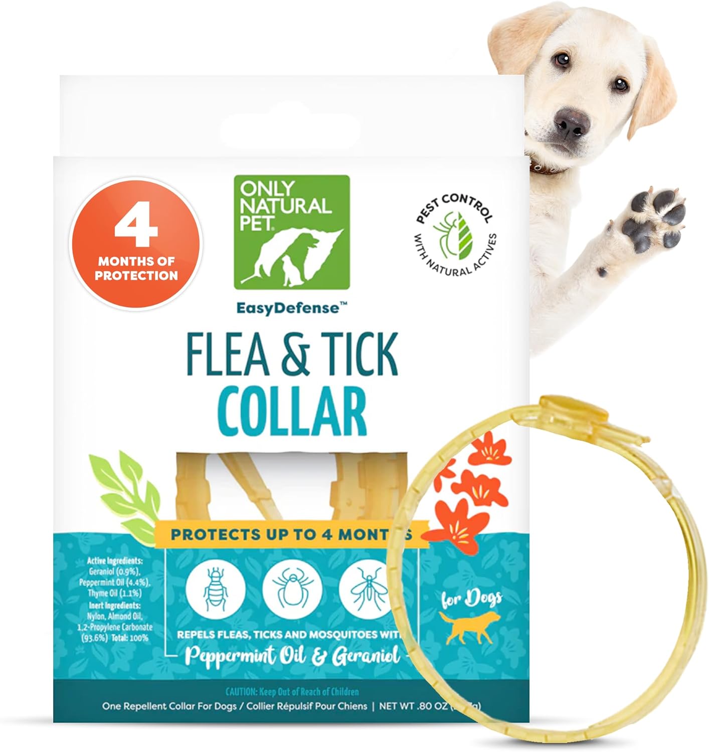 Only Natural Pet EasyDefense Non-Toxic Flea & Tick Collar for Dogs - (3 Pack)
