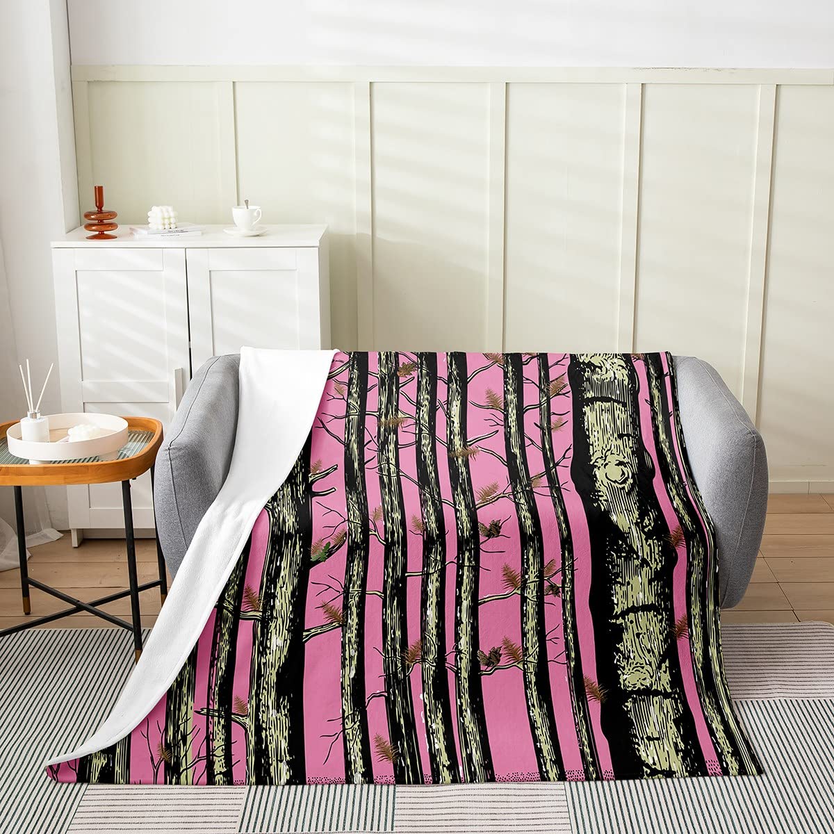Loussiesd Coperta In Pile Con Albero Dei Cartoni - 70x100 Cm, Morbida E Colorata, Per Divano E Letto Bambini