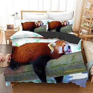 Juego de Funda Nórdica Cama 180-260x220 cm NiñO Mapache 3D MarróN Fundas para Edredón para Ropa de Cama de Matrimonio con 2 Fundas de Almohada 50x75 cm para Infantil Adultos