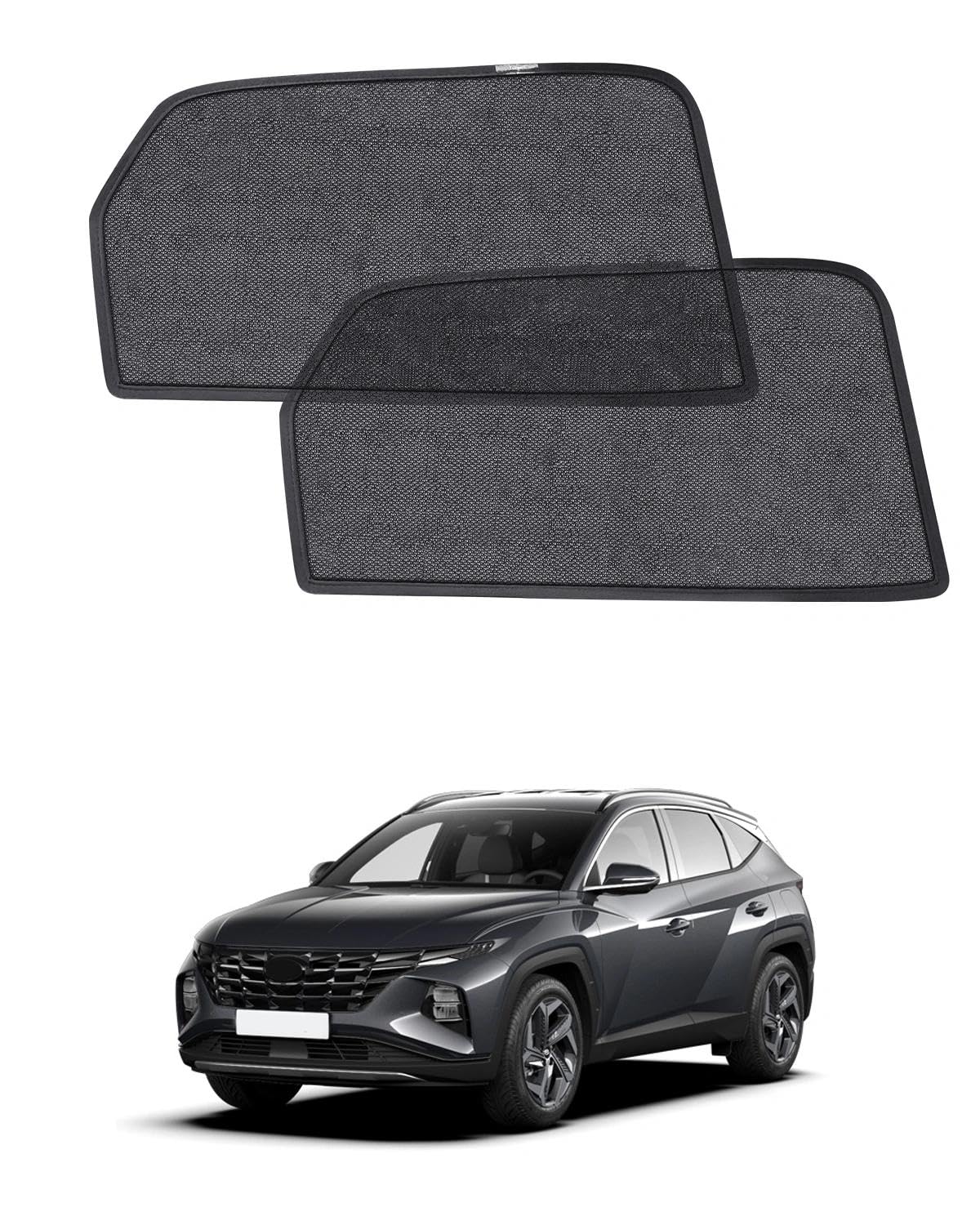 Auto-Sonnenschutz für Hyundai Tucson (2021–2025), Sonnenblenden für hintere Seitenfenster, Atmungsaktiv, UV-Schutz und Wärmeisolierung,Doppelte Schutzwirkung für Baby, Haustiere-2er Set