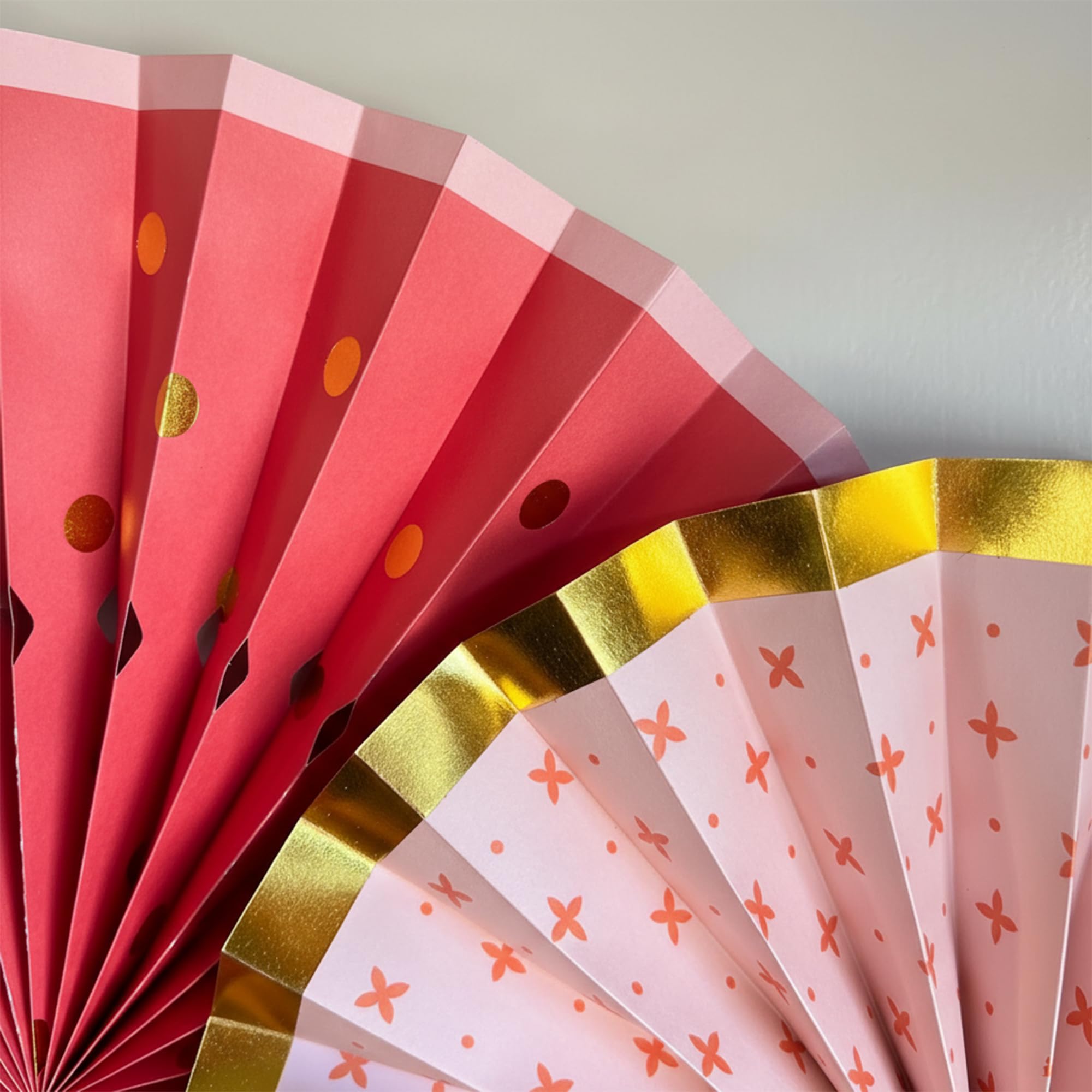 PapaKit Zestaw dekoracji ściennych origami (8 różnych okrągłych wachlarzy z papieru) przyjęcie urodzinowe, baby shower, wesele, dekoracja, kreatywny wzór artystyczny (jasny pomarańczowy kwiat z