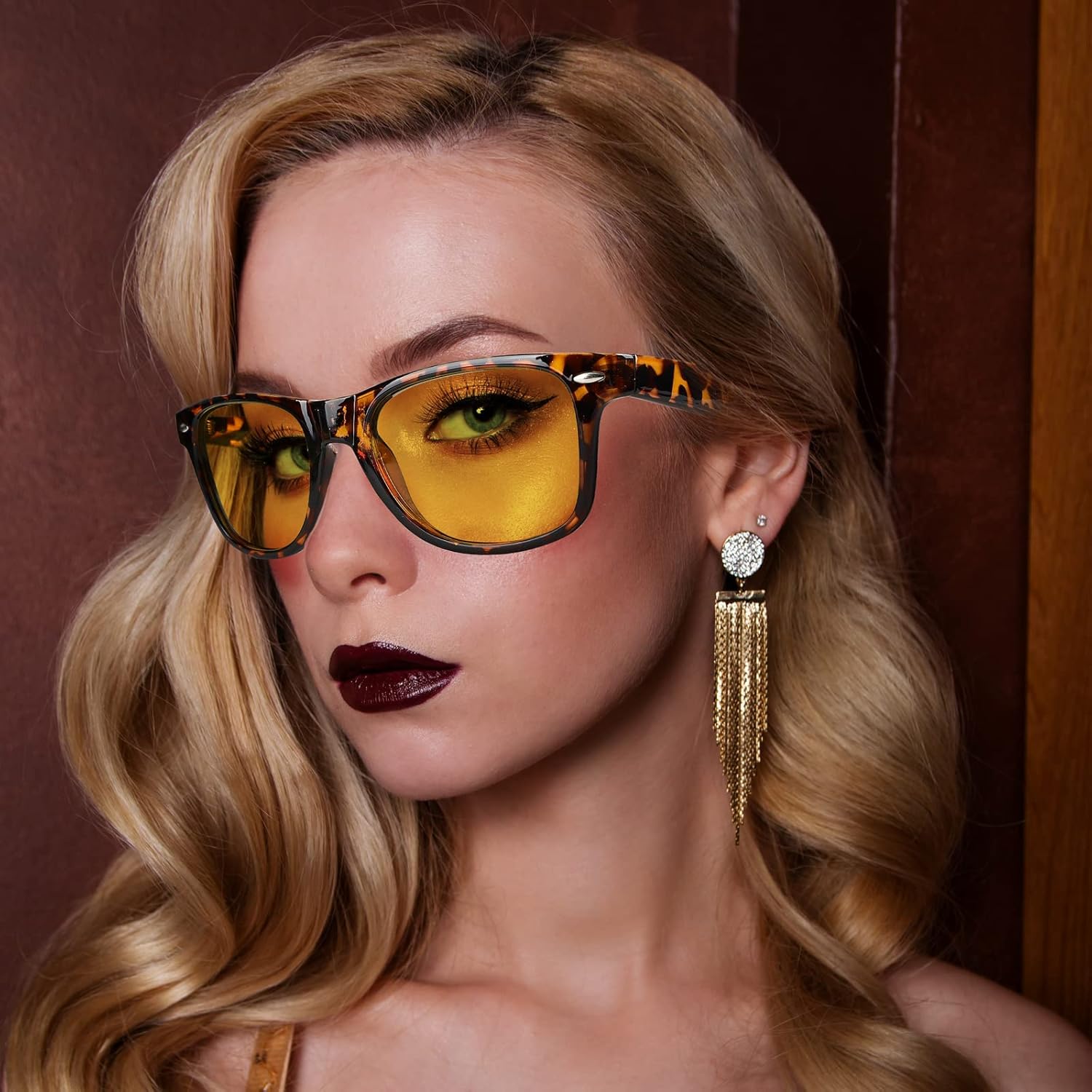 Wzerry Night Vision Glasses for Women Men, Polarized Night Driving Glasses Anti-Glare HD Yellow Lens Enhance Vision - Image 2