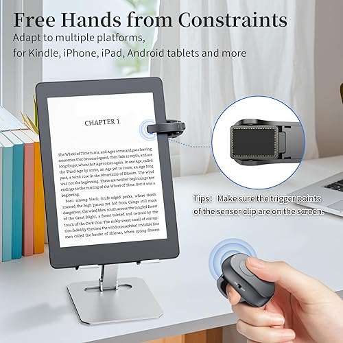 Miniatura 2 de Anillo de dedo para Kindle Page Turner, control remoto inalámbrico recargable para Kindle Paperwhite, lectores electrónicos y cámara, perfecto para