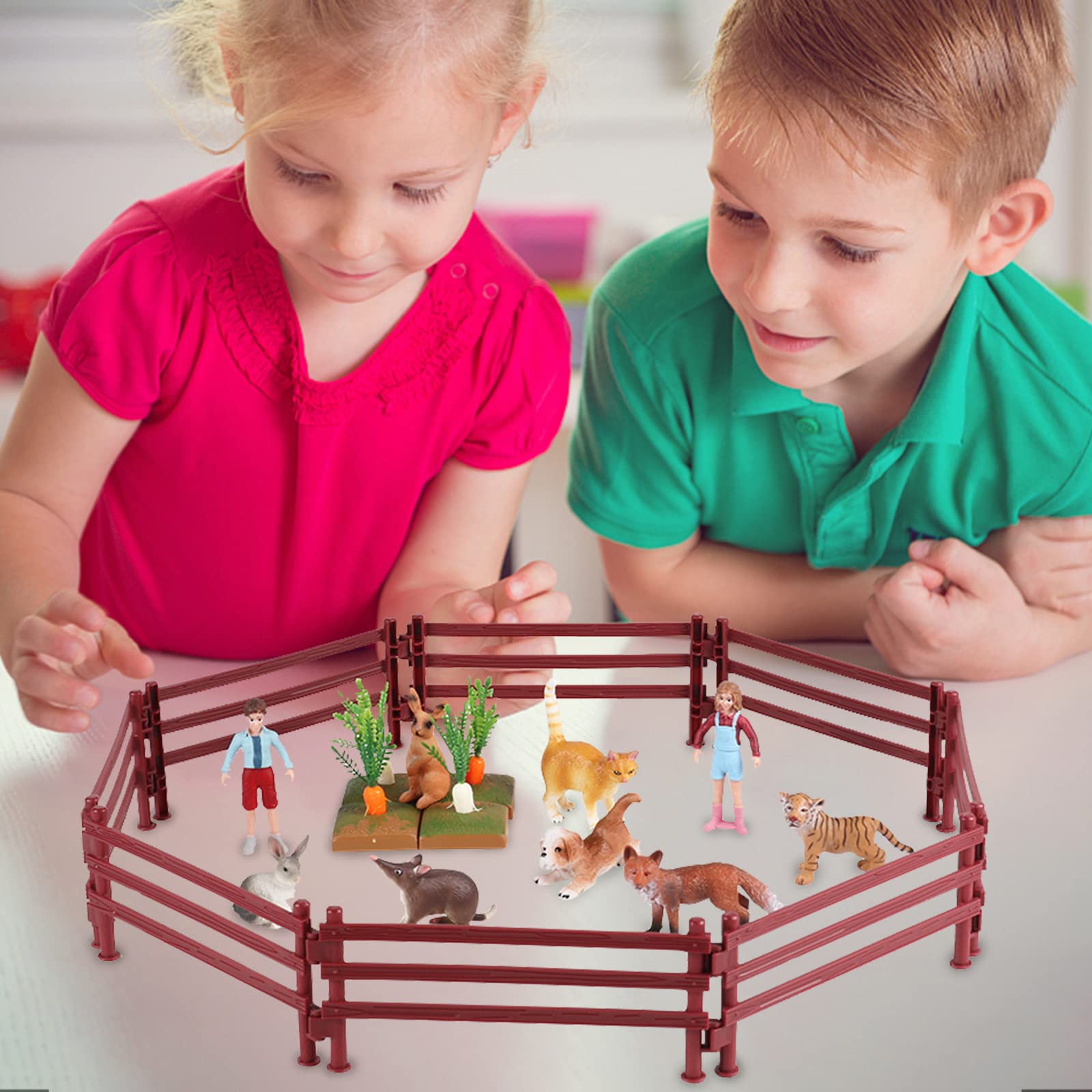 Lot De 80 Clôtures Miniatures Pour Ferme Jouet - 9x4 Cm, En Plastique, Connectables, Pour Chevaux, Paysage