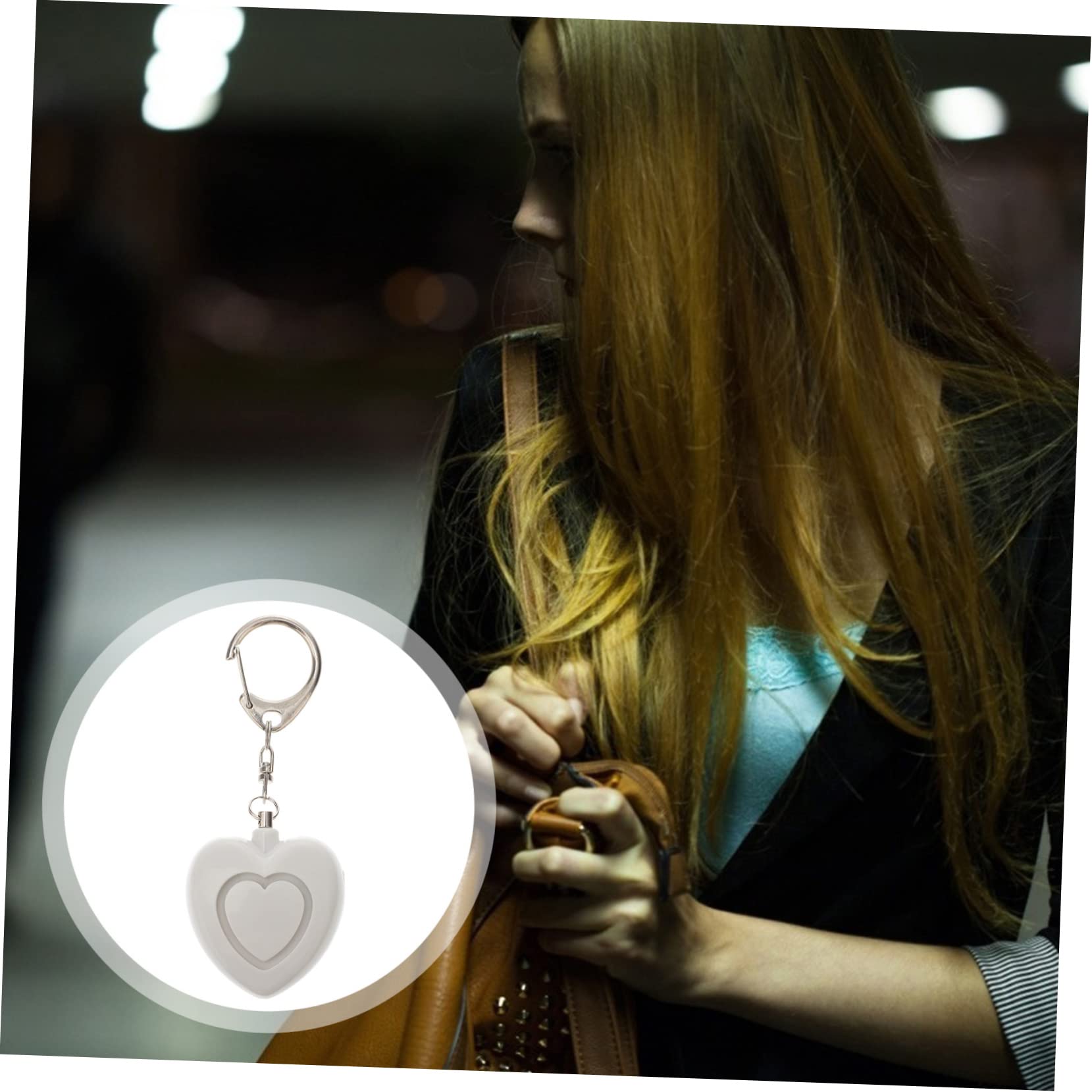 jojofuny 5 Alarmas De Bolsillo para Mujer Botón De Emergencia Llavero con Alarma Personal Y Luces Led Brillantes.