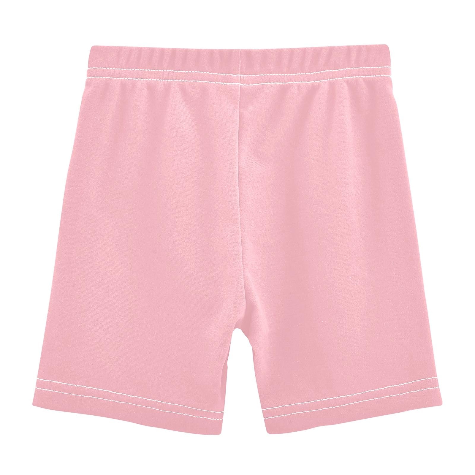 CHIFIGNO Girls' Bike Shorts Cartwheel Shorts Kids Breathable Dance Short for Under Dress Light Pink 5T