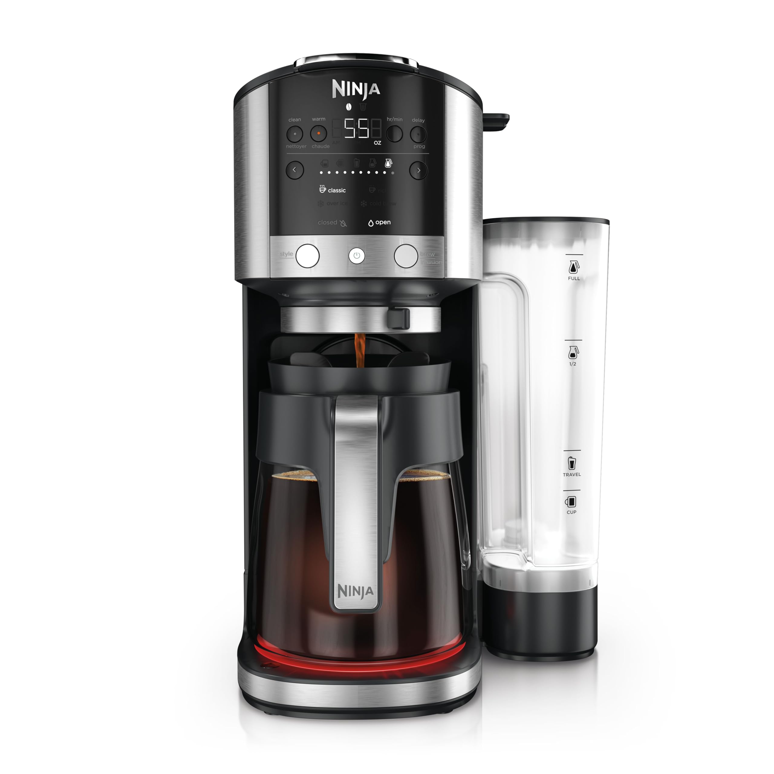 Ninja DualBrew Coffee Maker | Brew Coffee Grounds & Pods | Brew Classic, Rich, Over Ice, & Cold Brew | Single-Serve Cup to Full 12-Cup Carafe | Stainless Steel | GP161C