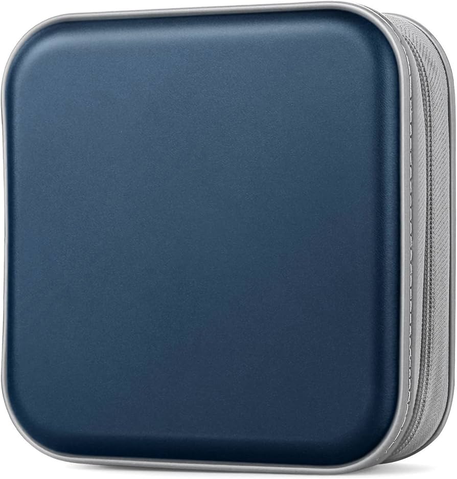 Bivisen CD/DVD Case Wallet, 48 Capacity, Dark Blue, Portable