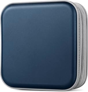 CD/DVD Case Wallet, 48 Capacity, Dark Blue, Portable, Lightweight, Durable Plastic and Non-Woven Fabric Material