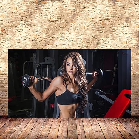 Amazon ホームジム装飾ポスターposterセクシー女性ボディービルポスターposterフィットネス筋肉女性ワークアウトポスターposterボディ エクササイズジムトレーニングプリントインスピレーション引用壁アートパネル絵画 インテリア フレームなし Painting インテリア 玄関