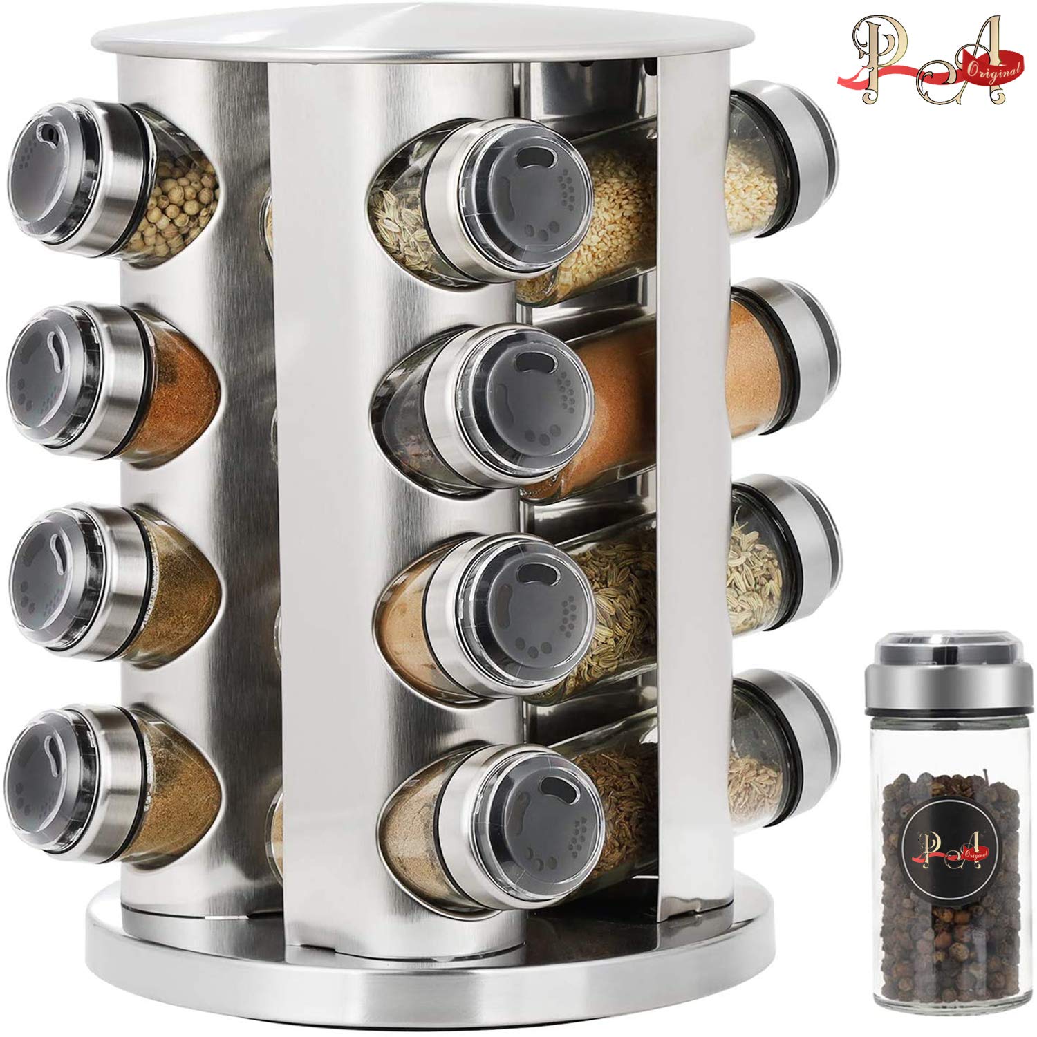 Buy PA Original Spice Rack, 16Jar Revolving Countertop Spice Rack