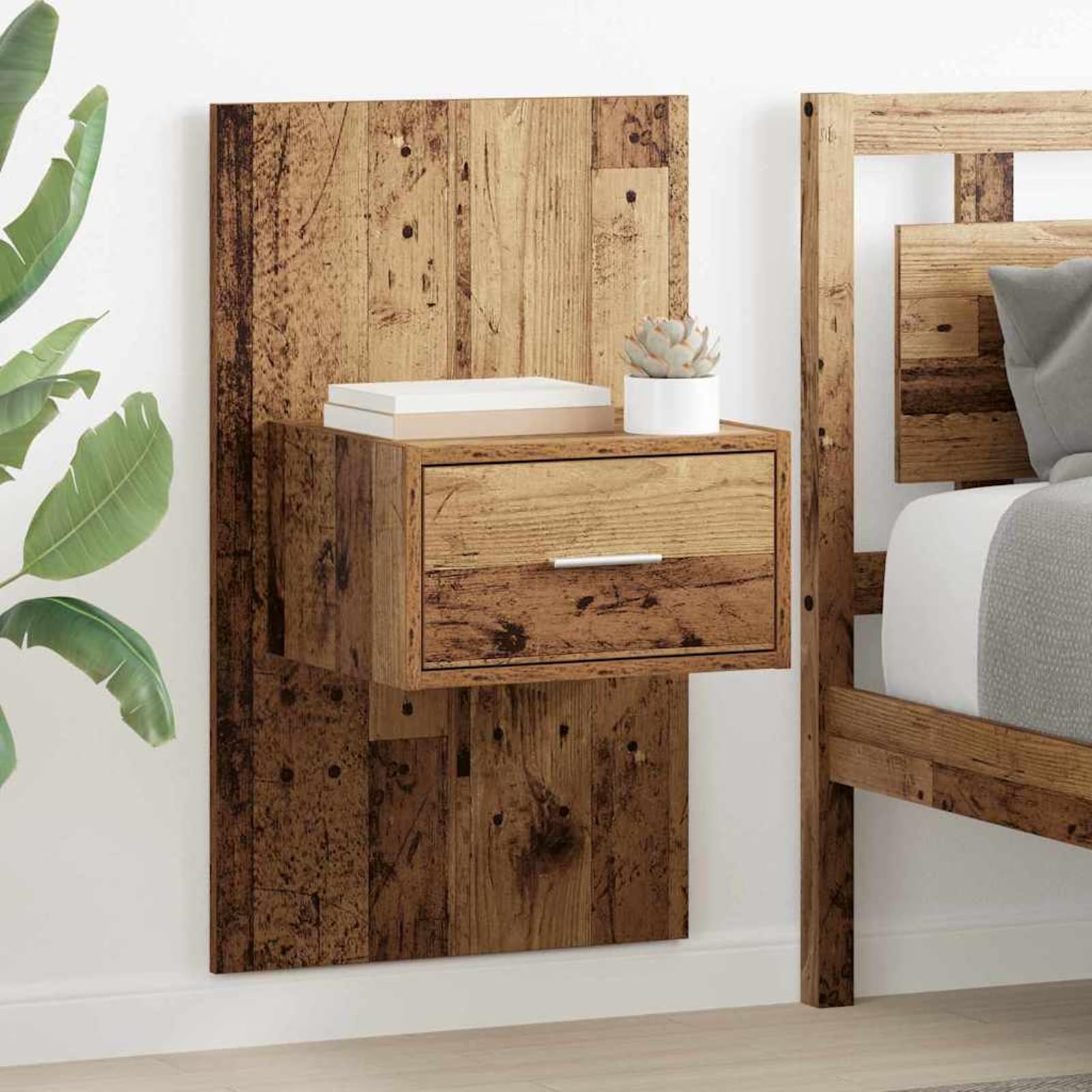 Nachttisch 2 pcs Altholz 50 x 32,5 x 80cm Holzwerkstoff,Einfache Montage & wischreinige Oberfläche,stabil & feuchtigkeitsbeständig – ideal für Schlafzimmer & Moderne Wohnzimmer