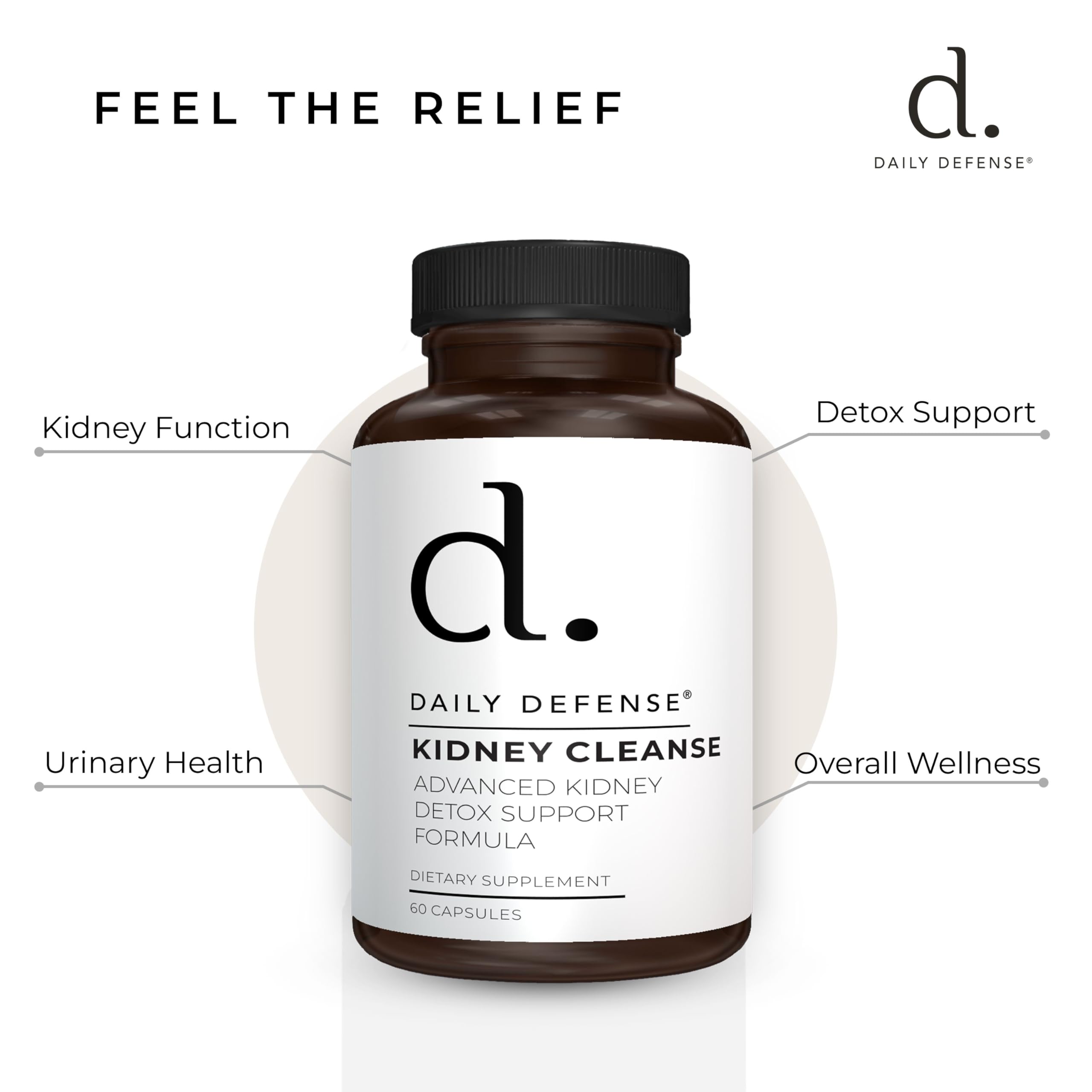 Kidney Defense Supplement - Kidney Cleanse & Detox Vitamins with Chanca Piedra, Astragalus Root, Cranberry Extract, Stinging Nettle Leaf, Horsetail Powder, Juniper Berry & More - 60 Caps — Amazon image 5