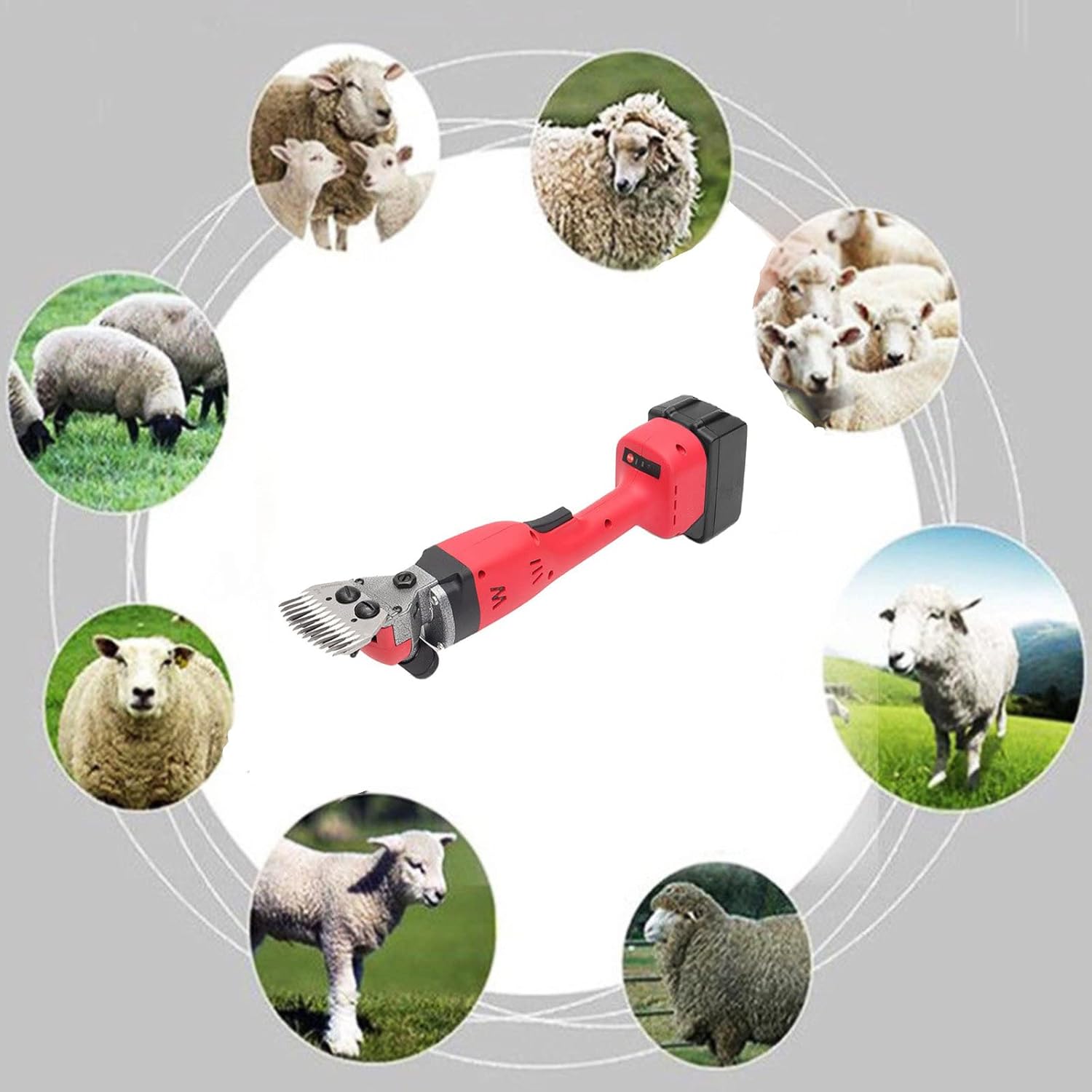 Electric Wool Shears 280W Wool Scissors Professional Animal Clippers Rechargeable 4000 Mah Lithium Battery Sheep Shearing Machine for Shearing Horse Cattle Sheep Goat Alpaca