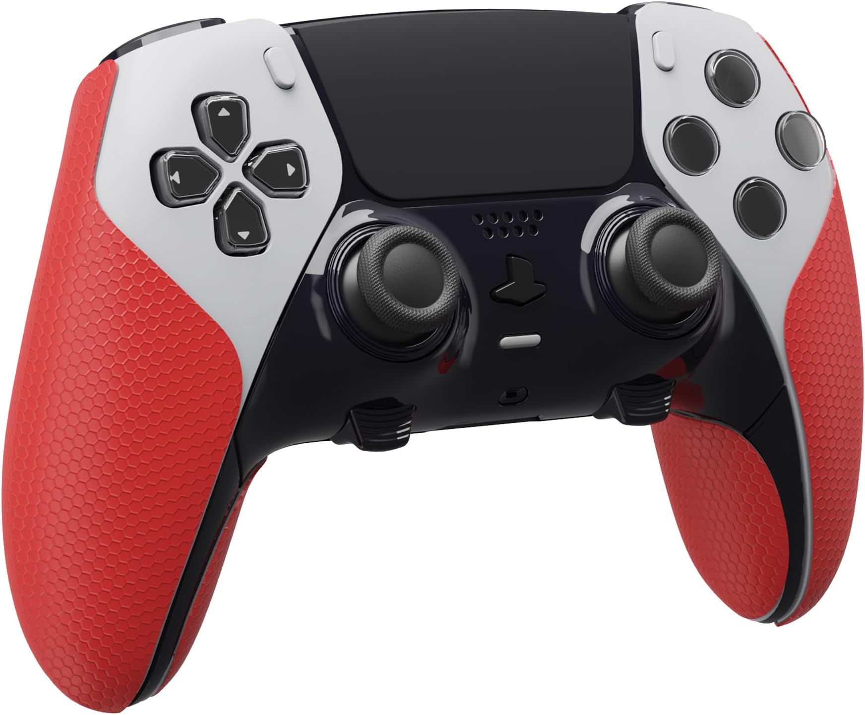 playvital Anti-Skid Sweat-Absorbent Controller Grip for ps5 Edge Wireless Controller, Professional Textured Soft PU Handle Grips Anti Sweat Protector for ps5 Edge Controller - Passion Red