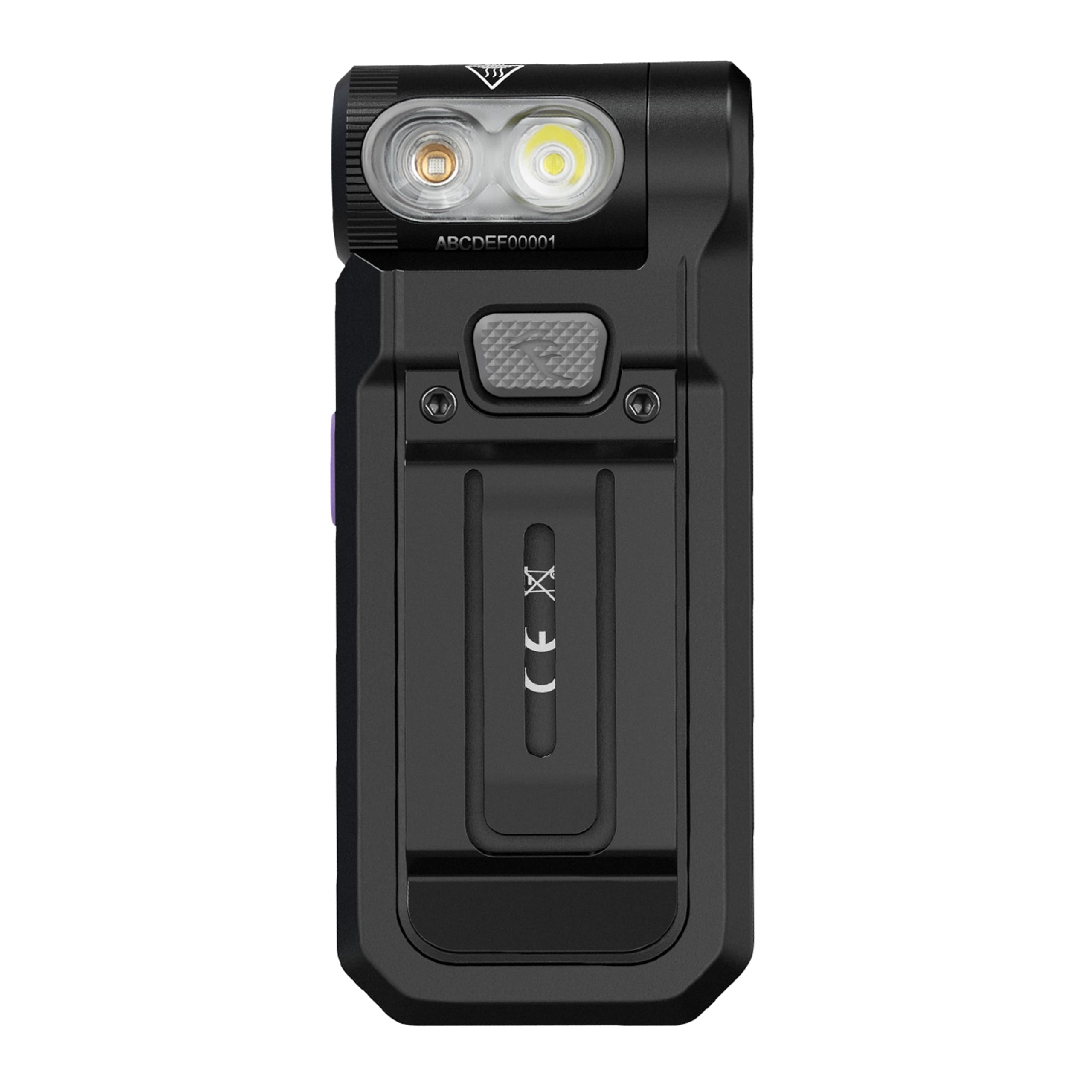 fenix SW05R-UV, corpo nero | LED bianchi e UV | Torcia ricaricabile per ispezione e sicurezza | 150 lumen | 39 m | 49 ore max | 3 livelli di luce bianca | Luce UV da 1500 mW | Testa rotante a 200