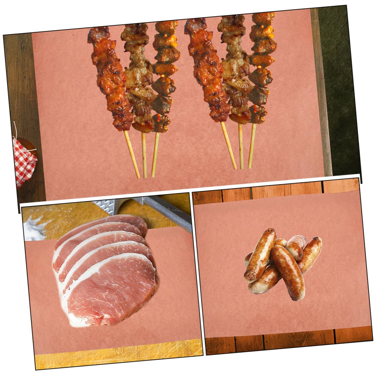 OUNONA Papier Rzeźniczy Arkusze Nieprzywierające Tłuszcz Papier Do Grillowania Łatwe Pieczenie