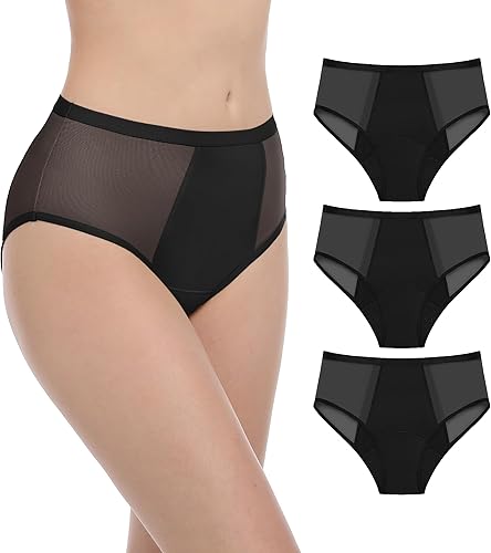 AIRCUTE Ropa interior lavable para mujer, para incontinencia orina, a prueba de fugas, para fugas de vejiga posparto, con absorción de 1.7 fl oz,