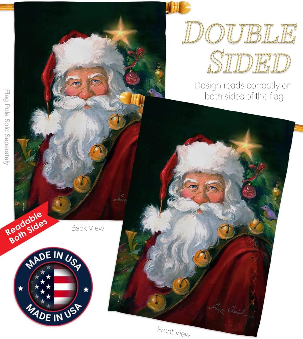 Santa Portrait Tapestry Christmas Gifts Feliz Navida Banner Room Indoor Winter Seasonal Breeze Decor Wall Art Patio Porch Lawn Garden Merry Xmas House Flag Outdoor Yard Decorations Made In USA