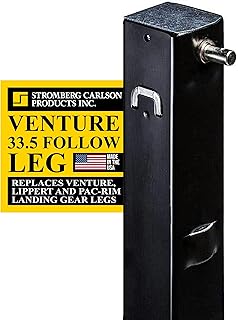 Stromberg Carlson LG-177201 Venture Follow Leg - 5th Wheel Landing Gear Replacement for RV, Camper & Trailer - Compatible with Venture, Lippert & Pac-Rim - Pin Included - Black, 33.5" Leg