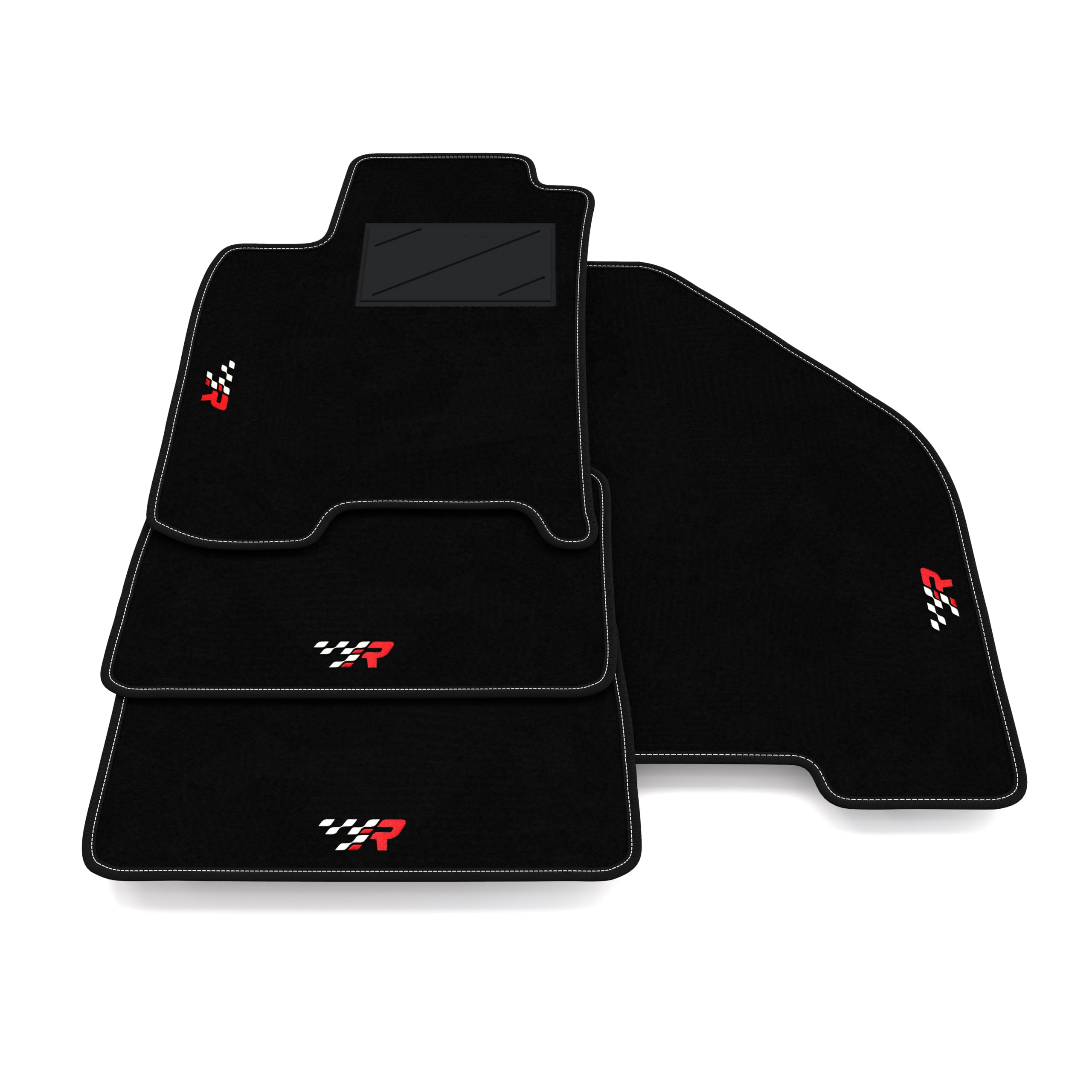 Set de Tapis de Voiture compatibles avec Chevrolet Lacetti 2004-2010 | Tapis sur Mesure en Moquette, Broderie R Racing, sur Mesure