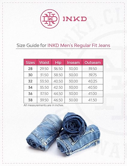 INKD Men's Lightweight Regular Fit Jeans