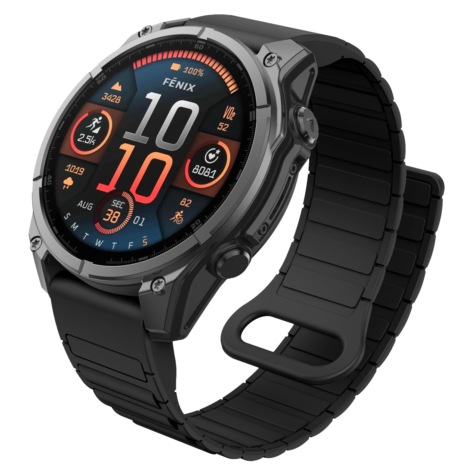 MYSNBKN 22 mm Quick Fit Silicone Magnetic Strap for Fenix 8 47 mm/Fenix 7/Fenix 7 Pro/Fenix 6/Fenix 6 Pro/Fenix 5/Fenix 5 Plus/Fenix EPIX, Watch Strap for Forerunner 935/945/955/965/Approach S60/S62