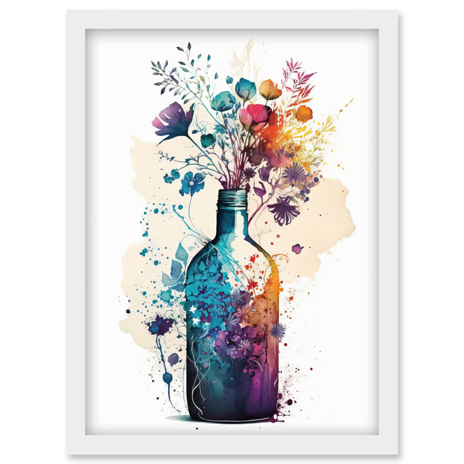 Wildflower Spring Bouquet Framed Wall Art Print A4 - Artery8