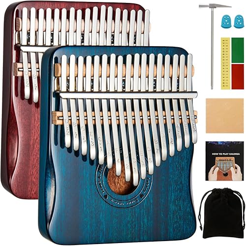 Vista 20 de Kalimba - Piano de pulgar de 17 teclas (rojo marrón)
