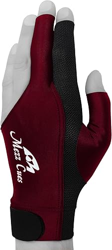 Miniatura 2 de MEZZ - Guante de billar de alta calidad, se adapta a cualquier mano (borgoña, talla XS)
