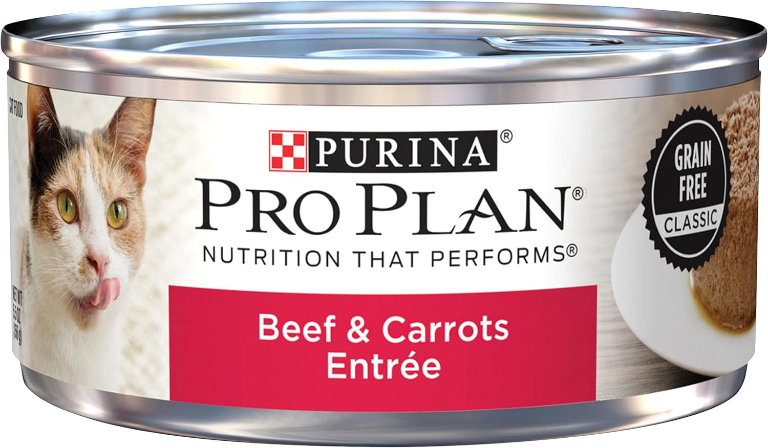 Purina Pro Plan Grain Free Pate Wet Cat Food, Beef & Carrots Entree - (24) 5.5 oz. Cans
