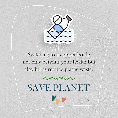 Miniatura 8 de Botella de agua de cobre puro de 34 onzas33.8 fl oz  340+ g resistente probada en laboratorio  Ayurvédica no tóxica, hecha a mano, a prueba de