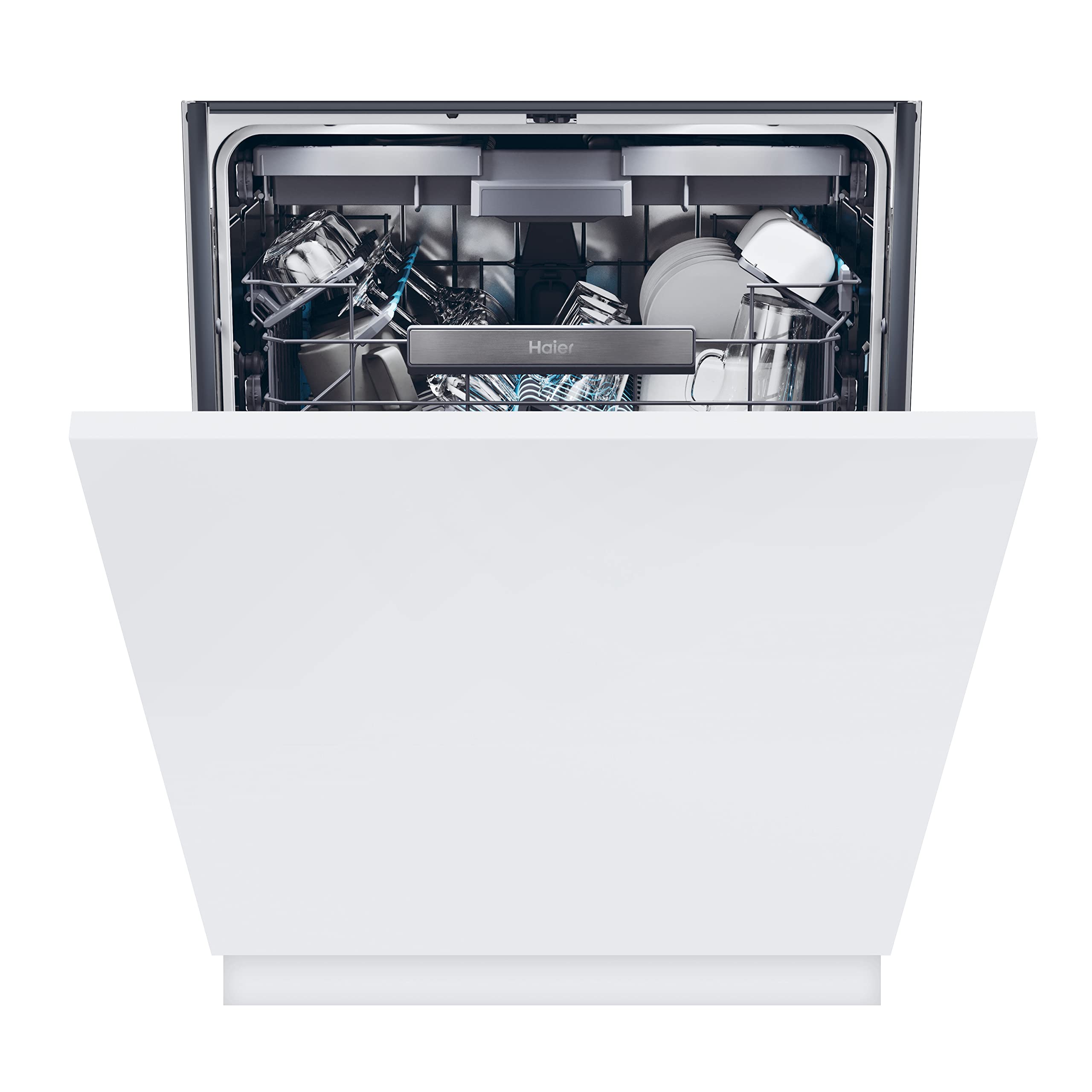 Haier XS 4B4S3FSB-80 Washlens Plus Series 2 Integrated Dishwasher, 14 place Setting, Black Bezel, B Rated