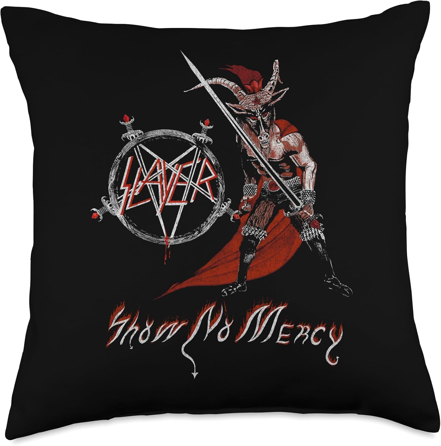 Slayer Show No Mercy Throw Pillow
