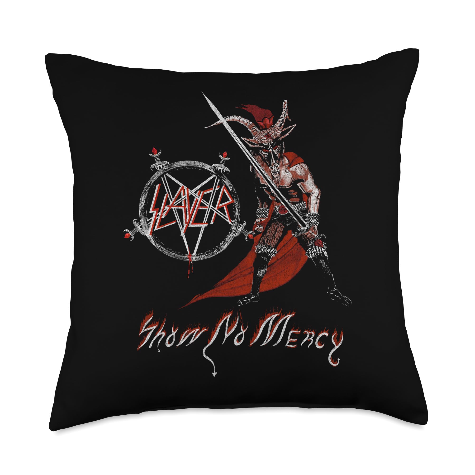 Slayer Show No Mercy Throw Pillow