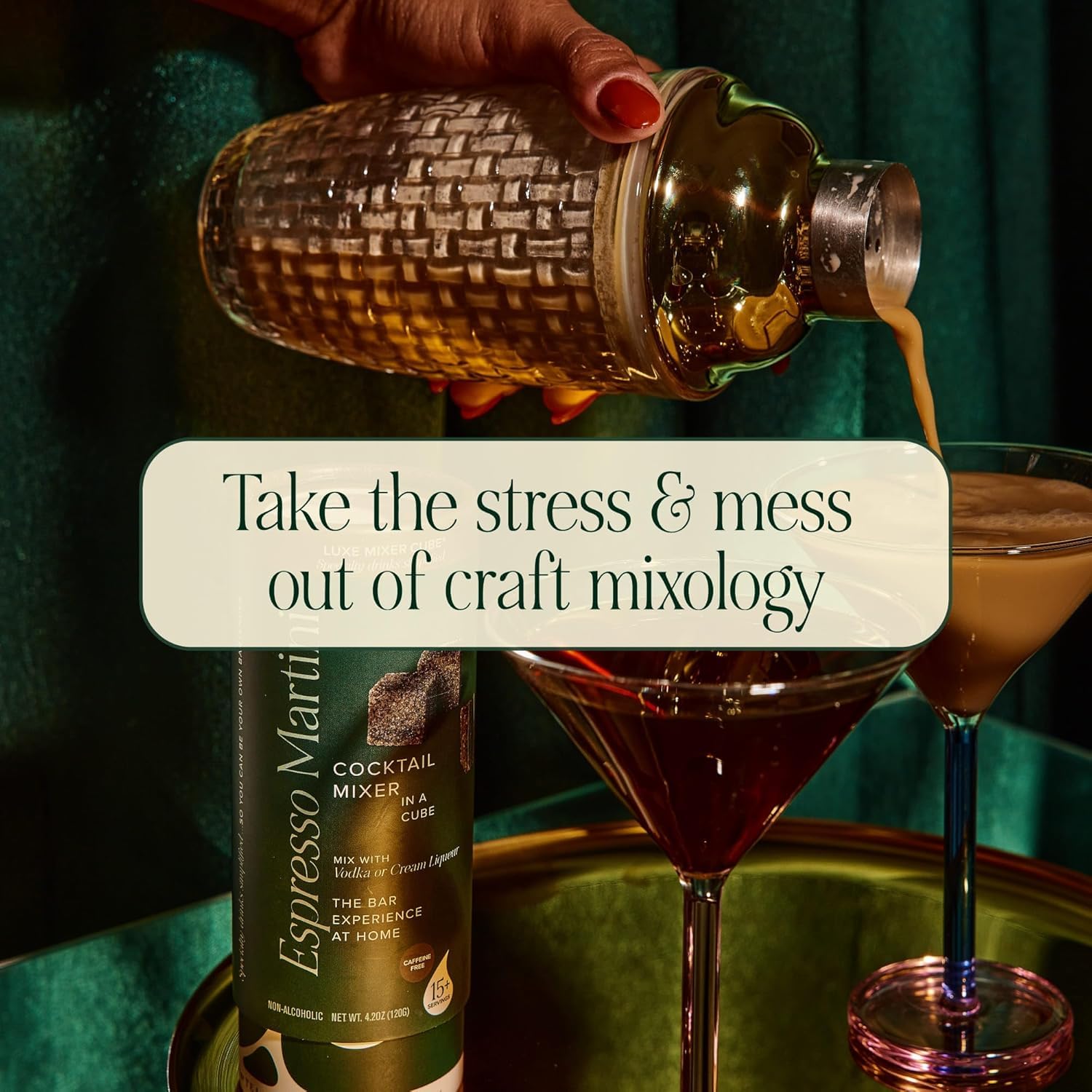 Teaspressa Luxe Mixer Cube - Cocktail Drink Mixer (30) (Espresso Martini)