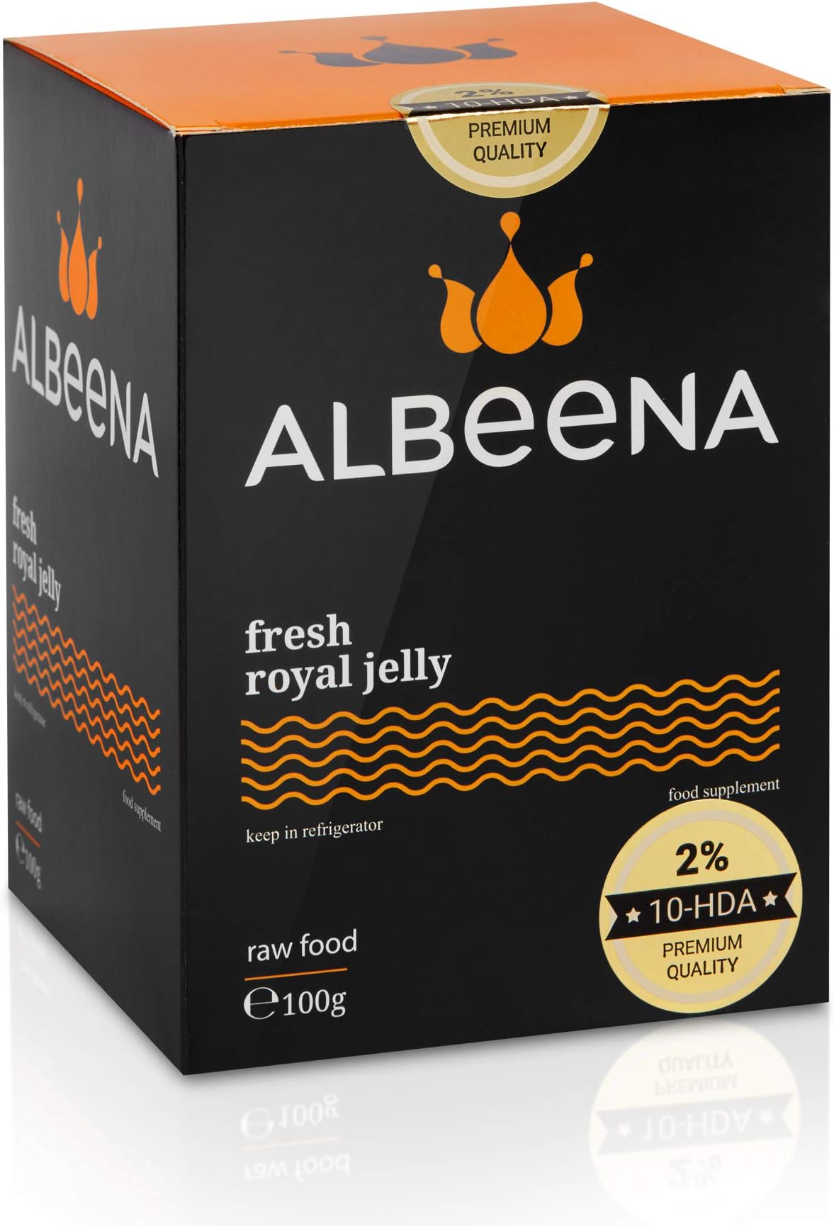 ALBEENA Pure Fresh Royal Jelly 100g - 100% Natural, Gluten Free, Non-GMO Royal Jelly- Comes in Isothermal Box Plus Free Dosing Spoon