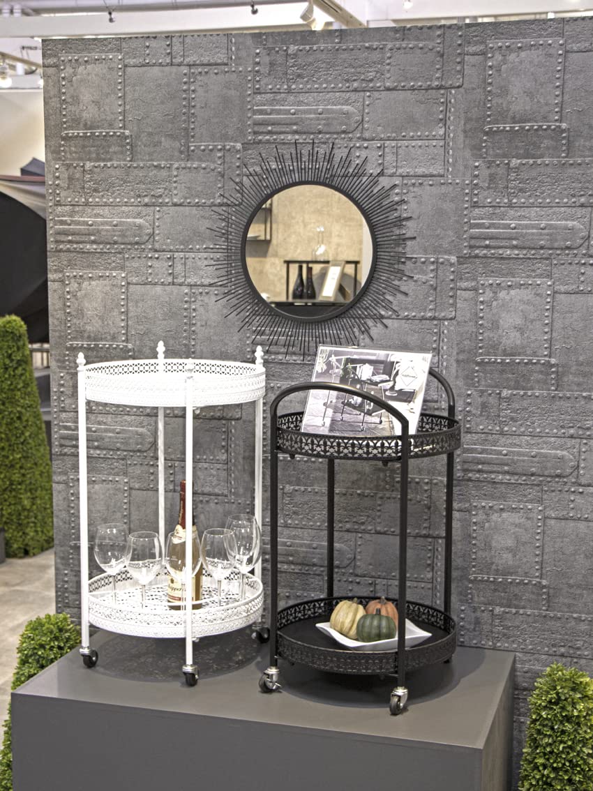 HAKU Carrello di servizio nero, metallo - Dim. L 51 cm x A 71 cm x P 42 cm, Stile Art Deco