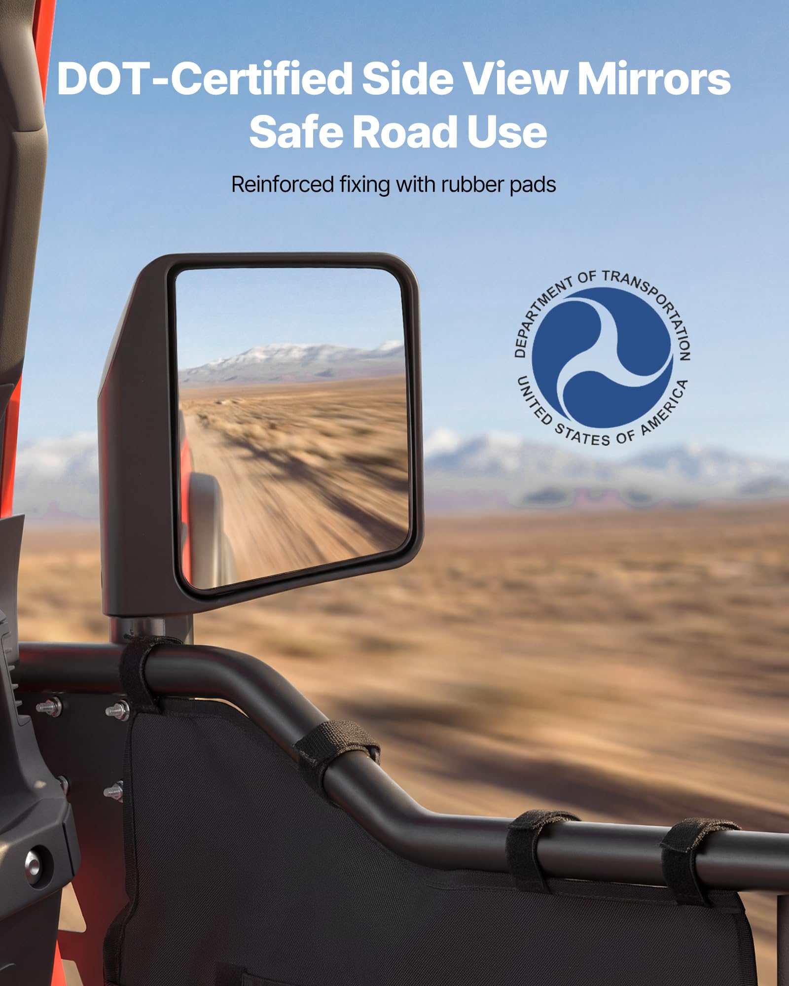 VEVOR Demi-Portes Tubulaires pour Jeep, Kit de 4 Portes avec Rétroviseurs, Compatible avec Jeep Wrangler JL 2018-2026 et Gladiator JT 2020-2026, Portières pour Tout-Terrain avec Poches de Rangement