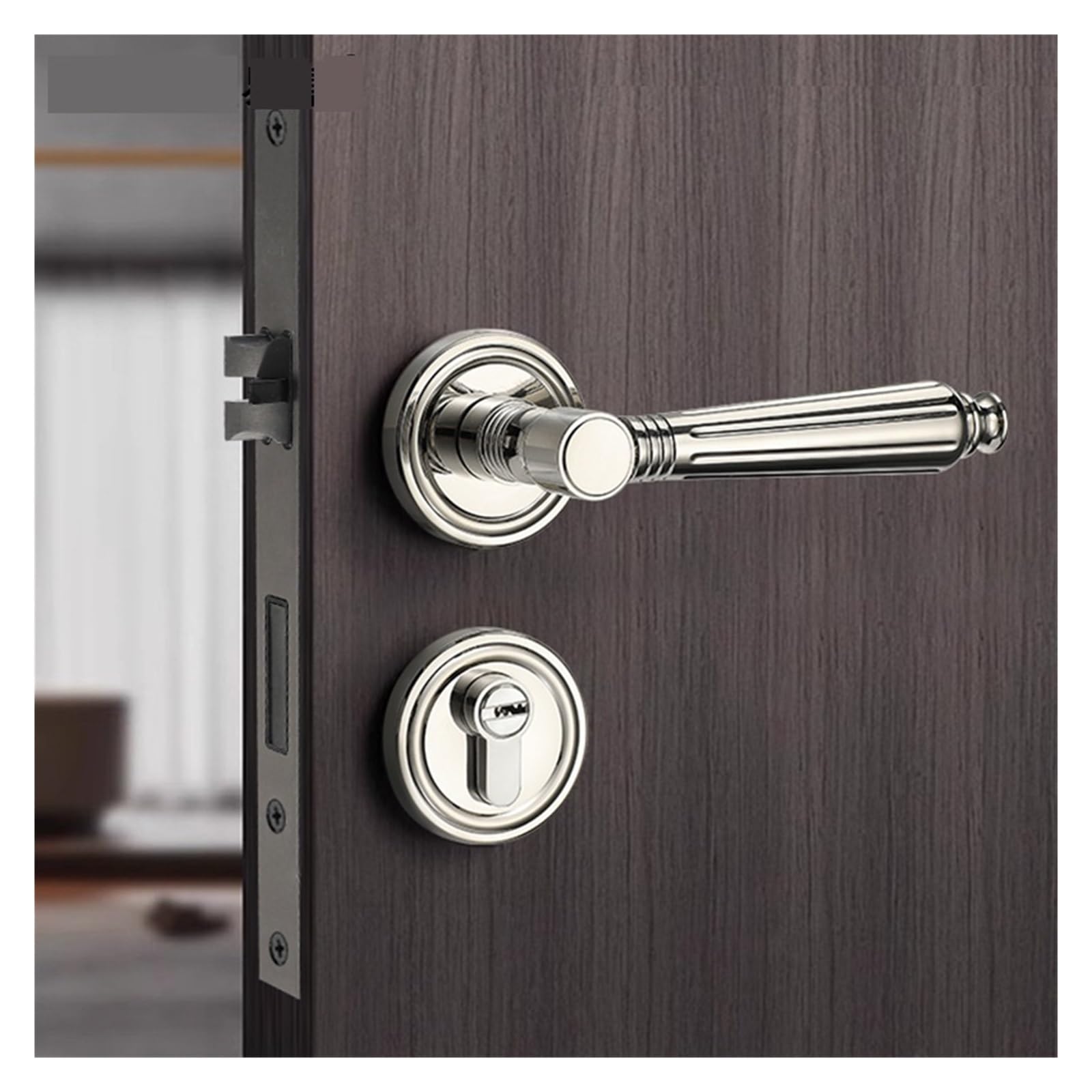 Serrure silencieuse cuivre pour chambre et porte en bois massif