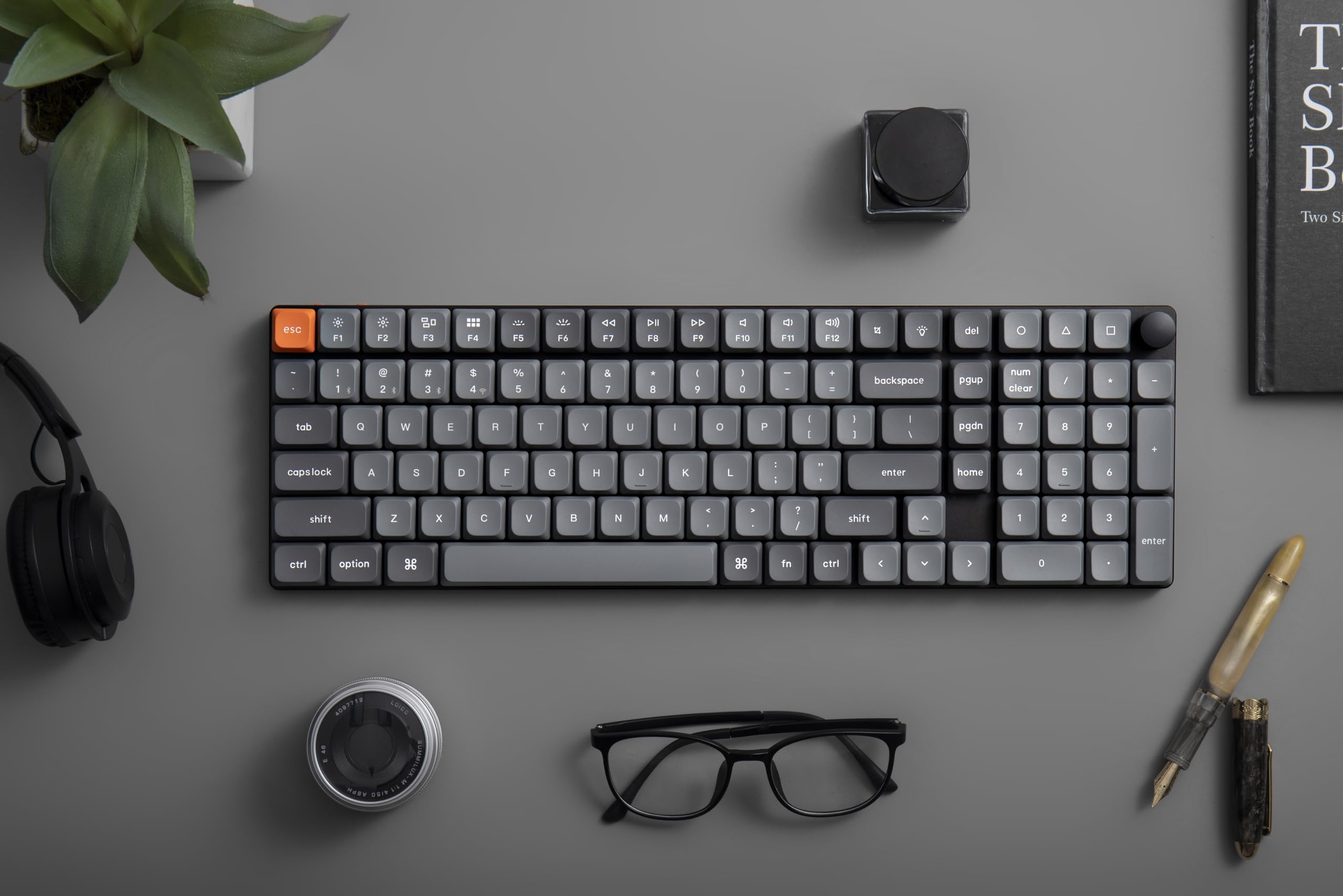 Keychron K17 MAX Tastiera meccanica wireless, 2,4 GHz/Bluetooth/USB-C, LED Bianco, QMK/VIA, Macro programmabili, PBT Keycaps, Per Mac Windows, Gateron Red Switch