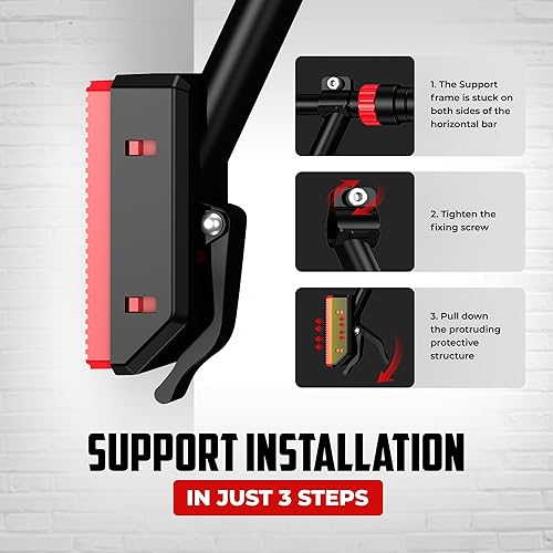 Miniatura 3 de Barra de dominadas para puerta con bandas de resistencia y muñequeras, barra de barbilla ajustable para entrenamientos de la parte superior del