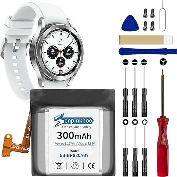 for Samsung Galaxy Watch4 Classic SM-R880 42mm Battery Upgraded [300mAh] EB-BR880ABY Battery for Watch4 Classic SM-R880 42mm/SM-R885/SM-R885U 42mm Replacement with Repair Tool Kit+Screws