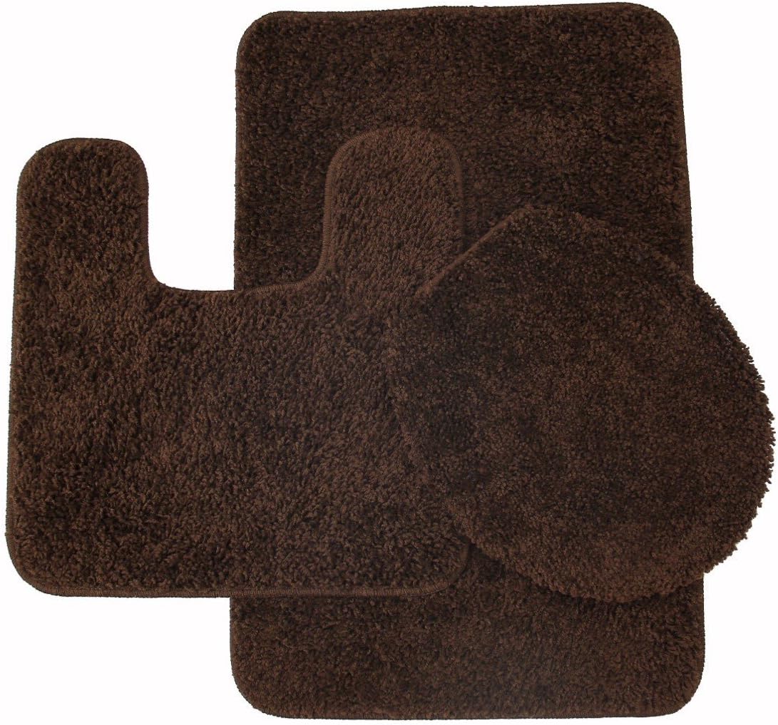 BH Home & Linen 3 Piece Monte Carlo Spa Collection Rug Set Large Mat 20" x 31 Contour 20" x 20 Lid Cover 18" x 19 Inch. (Yellow) : Home & Kitchen