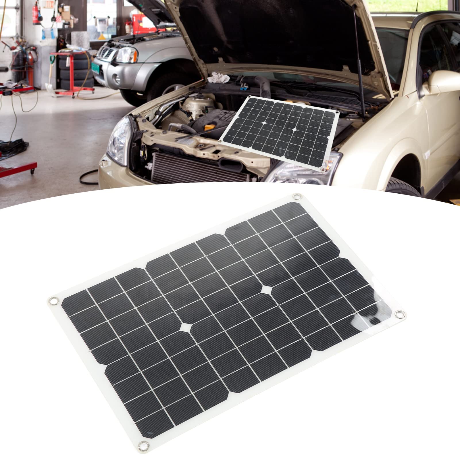 KIT DE PANNEAU SOLAIRE À TAUX DE CONVERSION ÉLEVÉ 20W 5V POUR RANDONNÉE CAMPING DOUBLE SORTIE USB