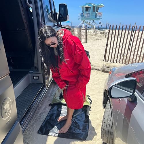 Miniatura 9 de Malo'o Parka de surf con forro de lana de cordero de manga larga para adultos, parka de natación, parka de buceo es impermeable y resistente al