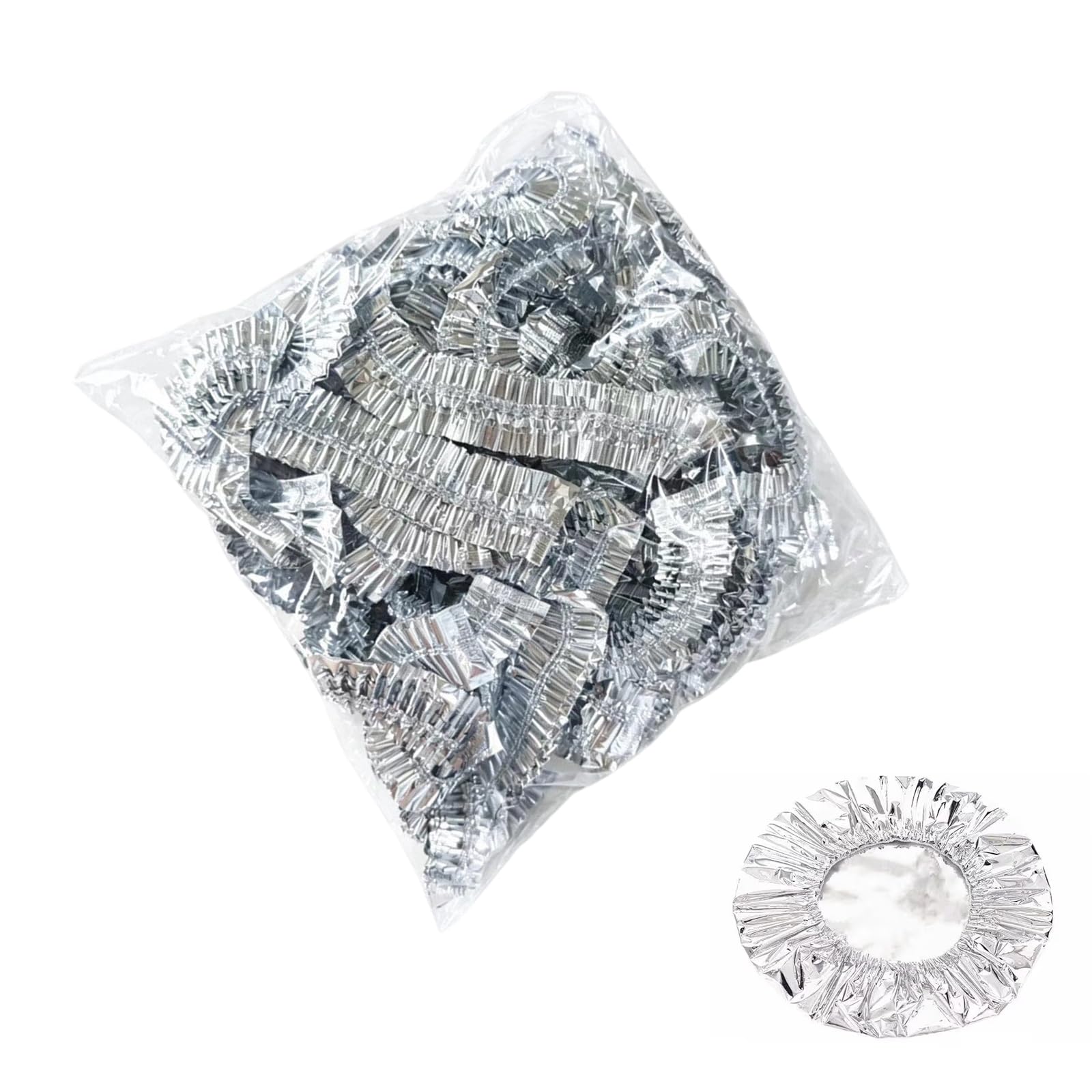 Elnwnnkc Dining Table Food Covers, Aluminum Foil Elastic Plate Covers 20 Cm 50 Pack for Bowls, Plates, Meal Prep, and Daily Home Serving Use